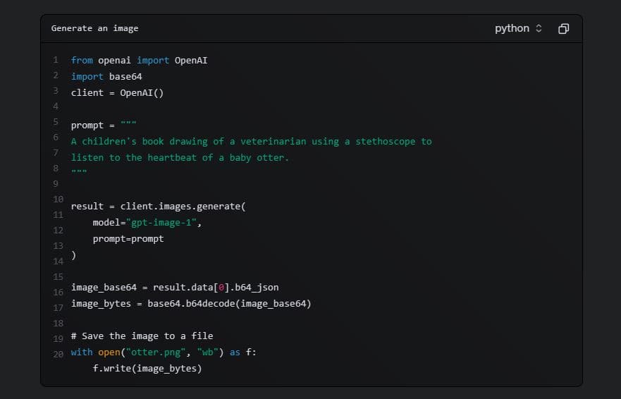 Screenshot of the OpenAI API documentation page